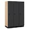 Salsbury Industries 1 Tier Designer Locker, 54"Wx76"Hx21"D, 3 Door, Black 18-21361BLK - alternate 1